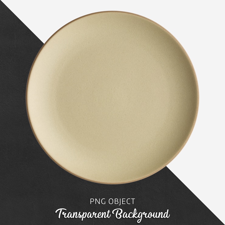 PSD piatto rotondo in ceramica o porcellana beige trasparente