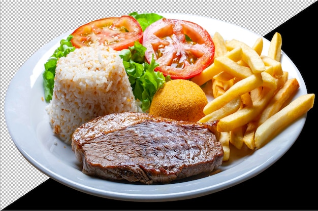 PSD picanha assada arroz salada farofa batata frita