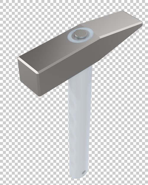 Piccolo martello su sfondo trasparente 3d rendering illustrazione
