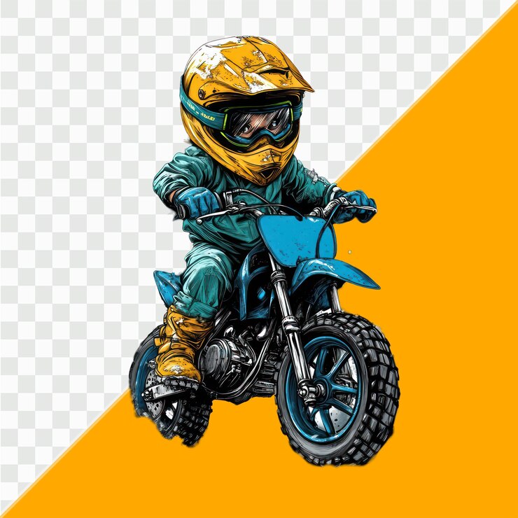 Piccolo motociclista di motocross