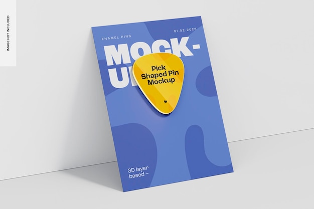Pick Pin a forma di Mockup, appoggiato