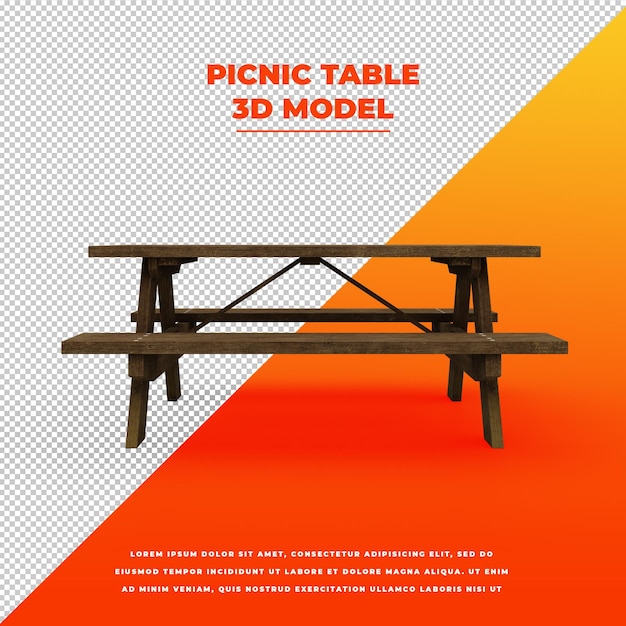 Picknicktisch isoliertes Modell