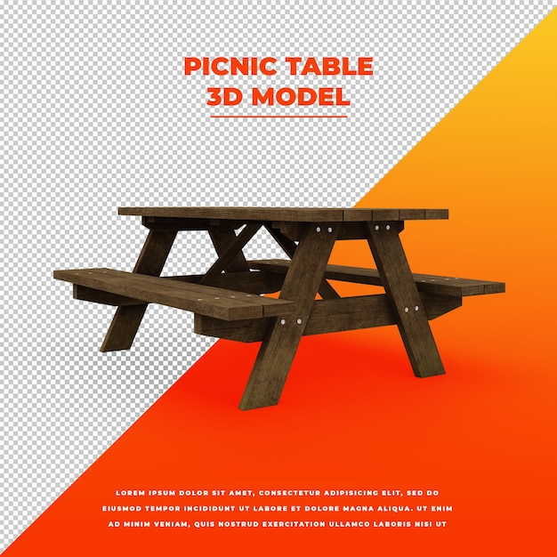 Picknicktisch isoliertes Modell