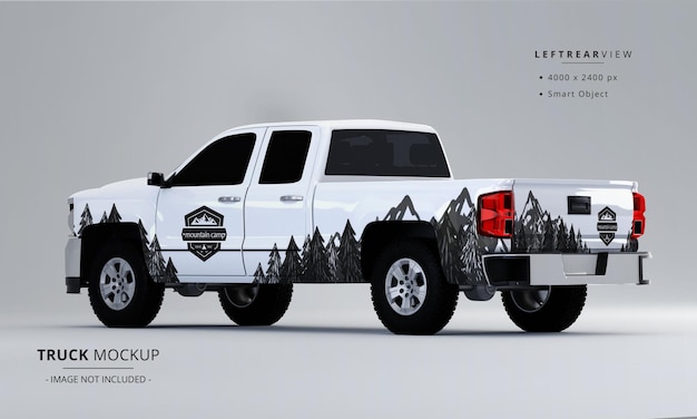 Pickup Truck Mock Up dalla vista posteriore sinistra