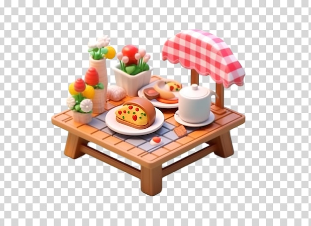 Picnic em isolado em fundo png transparente