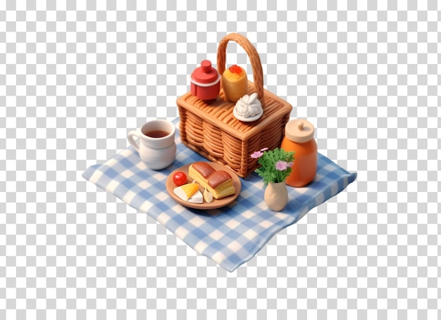 Picnic em isolado em fundo png transparente