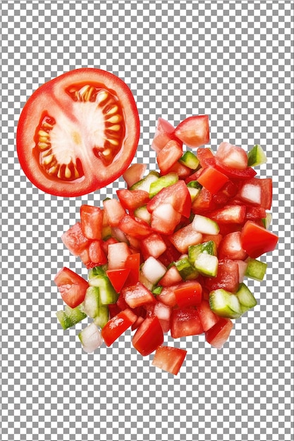 Pico de gallo fresco y picante un gran topping para tacos hiperrealista aislado blanco sencillo Transp