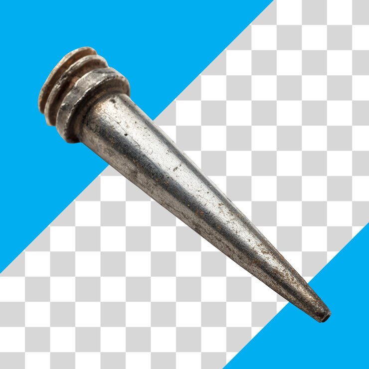 PSD pico de metal en un fondo transparente