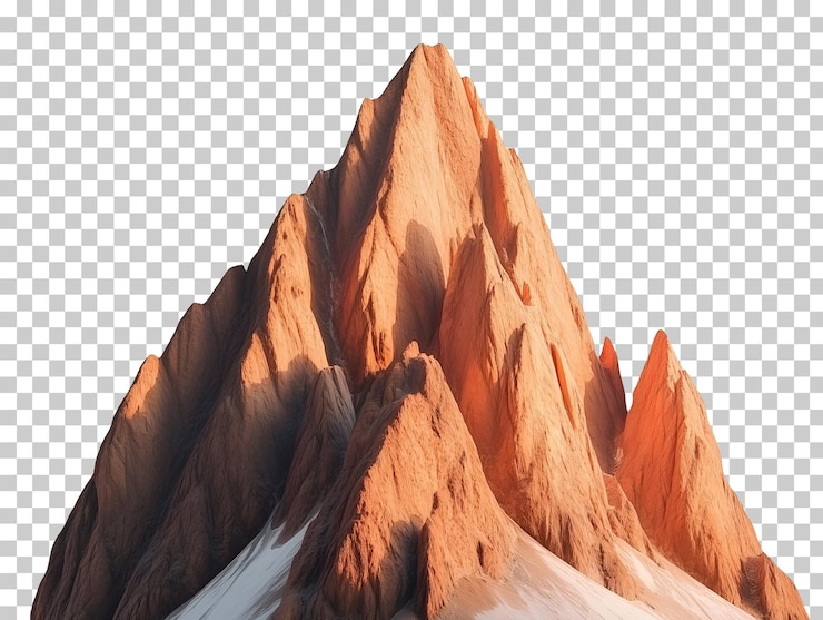 PSD el pico de la montaña aislado en un fondo transparente png psd