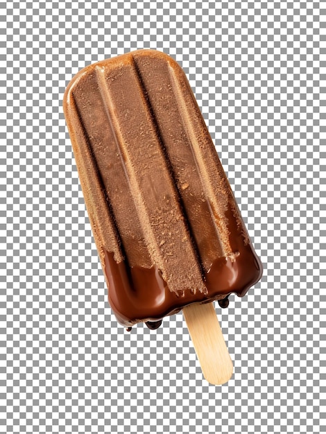 PSD picolé de chocolate congelado isolado em fundo transparente