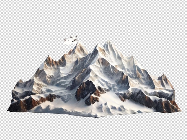 PSD picos majestosos de montanhas com cume coberto de neve cortado png transparente