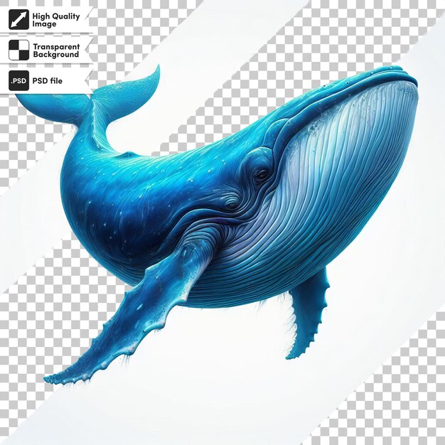 PSD a picture of a blue whale with the word whale on it