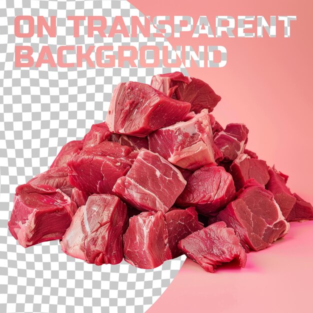 PSD a picture of some meat on a pink background with the words  on it