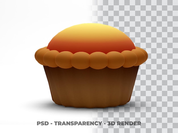 Pie 3d-render mit transparenzhintergrund