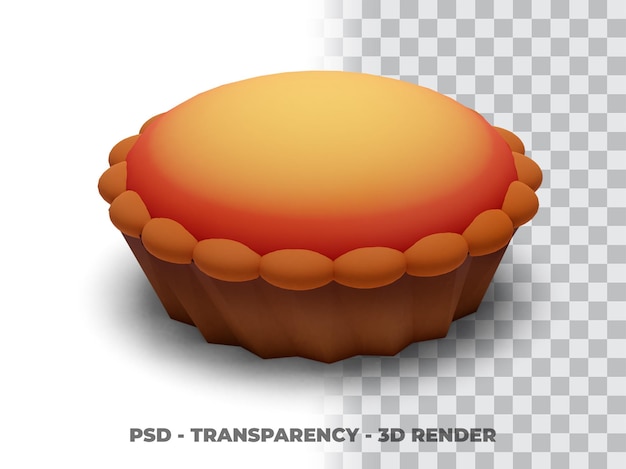 PSD pie 3d-render mit transparenzhintergrund