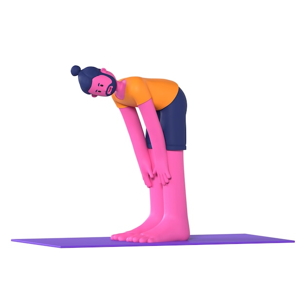 De pie mitad hacia adelante doblarse Ardha Uttanasana Yoga ejercicio de postura masculina