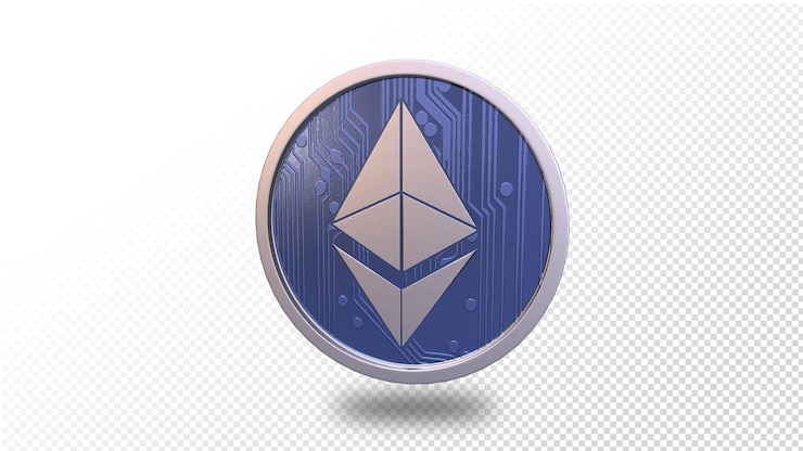 PSD pièce de crypto-monnaie 3d etherium