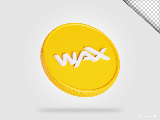 Pièce De Crypto-monnaie Wax Waxp Rendu 3d Isolé