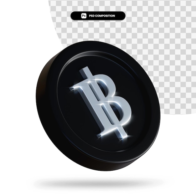 Pièce d'échange noir rendu 3d isolé