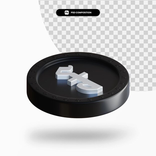 Pièce d'échange noir rendu 3d isolé
