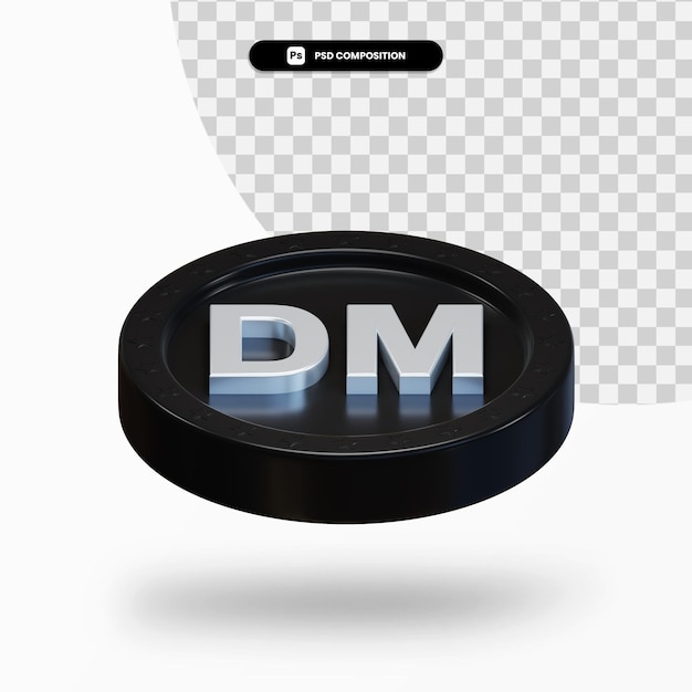 Pièce d'échange noir rendu 3d isolé