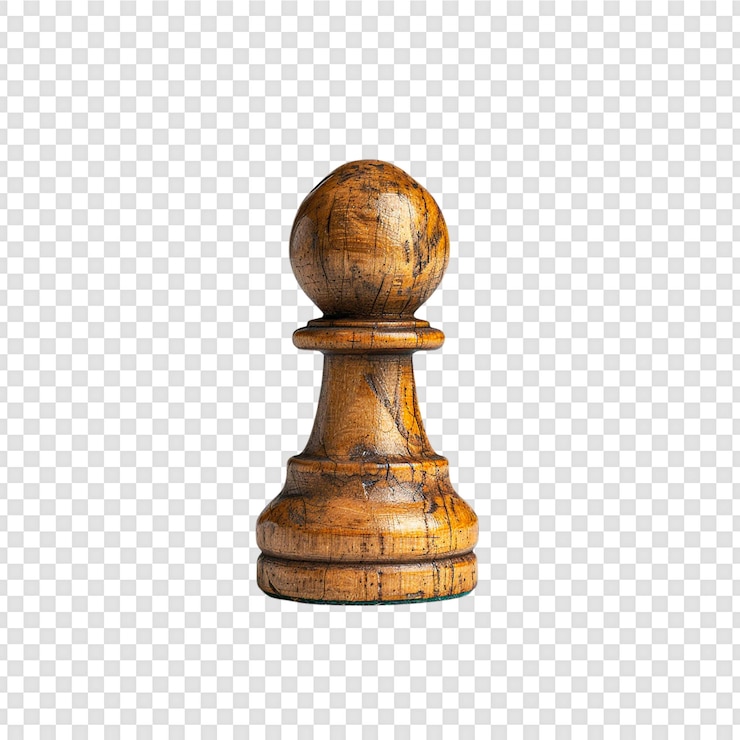 PSD pièce d'échecs en bois isolée sur un fond transparent