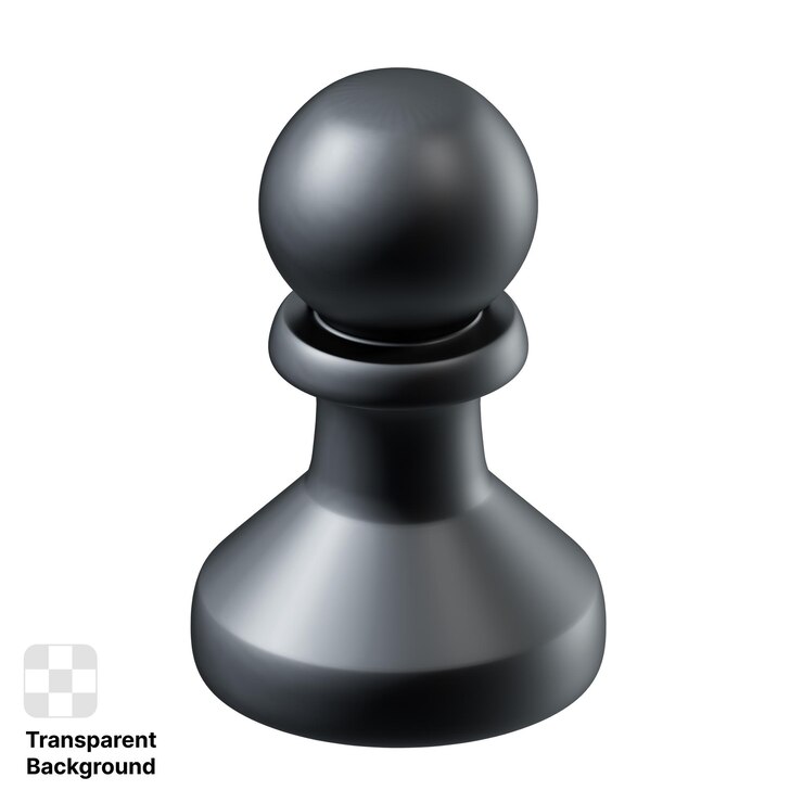 PSD une pièce d'échecs noire avec les mots le mot dessus