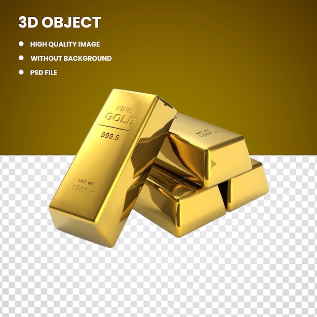 Pièce d'investissement 3d Lingot d'or