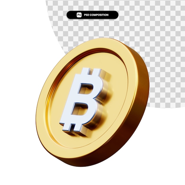 Pièce De Monnaie Bitcoin Rendu 3d Isolé