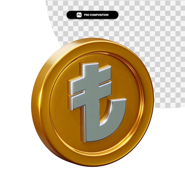 Pièce de monnaie lire rendu 3d isolé