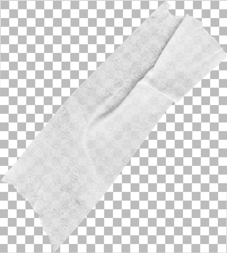 PSD piece of white tape on a transparent background