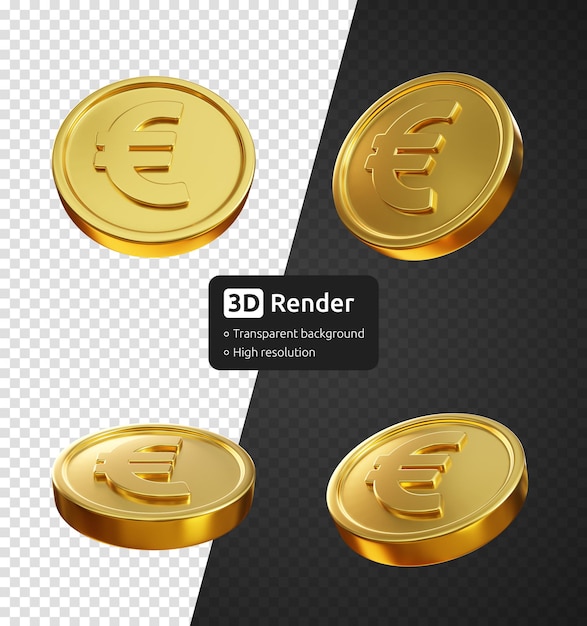 Pièce D'or Euro Rendu 3d Isolé