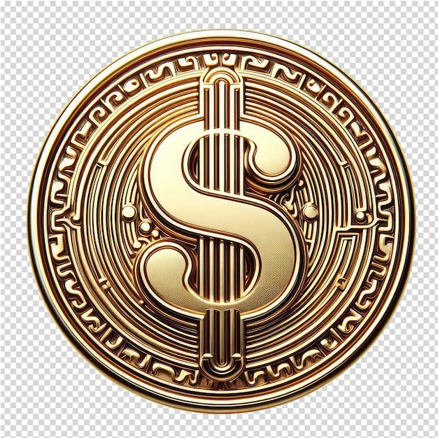 PSD une pièce d'or avec un signe dollar dessus