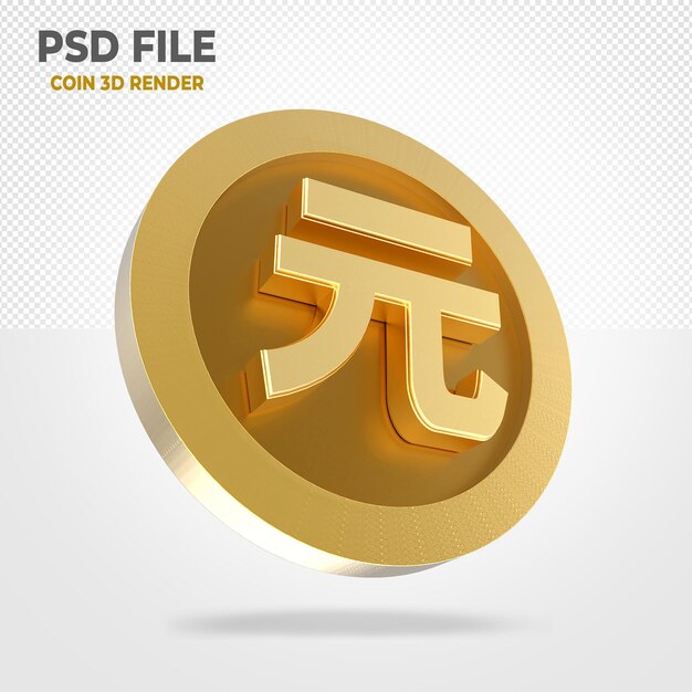 Pièce d'or YUAN 3D