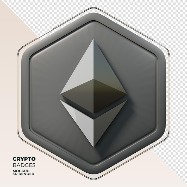 PSD pièce de rendu 3d ethereum badge