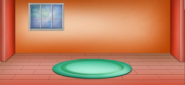 Pièce vide avec fenêtre et tapis