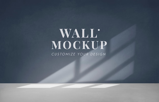 Pièce vide avec une maquette de mur gris foncé