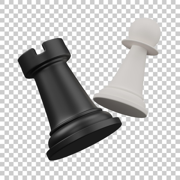 Pièces d'échecs 3d tour et pion