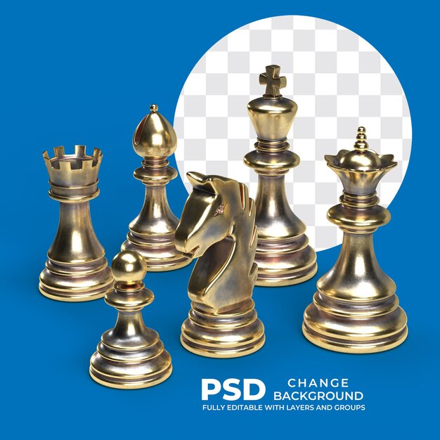 PSD des pièces d'échecs psd