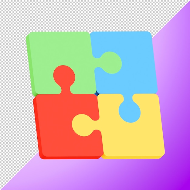 Des pièces de puzzle colorées illustration de rendu 3D