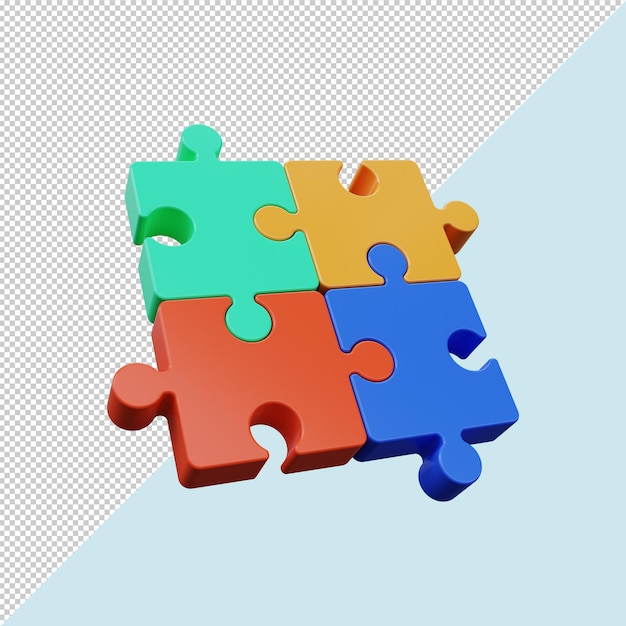 PSD pièces de puzzle rendu 3d