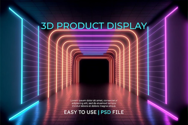 Piédestal futuriste de fond abstrait pour la présentation du produit, rendu 3d du produit podium