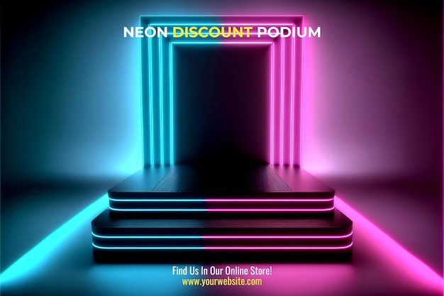 Piédestal futuriste de fond abstrait pour la présentation du produit, rendu 3d du produit podium