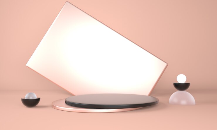 PSD piédestal pour l'affichage, plate-forme pour la conception, rendu 3d de produit vierge
