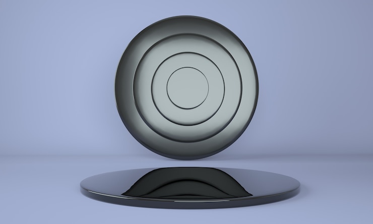 PSD piedistallo per display, piattaforma per la progettazione, rendering 3d del prodotto vuoto
