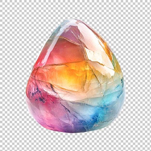 Piedra de colores claros aislada sobre un fondo transparente