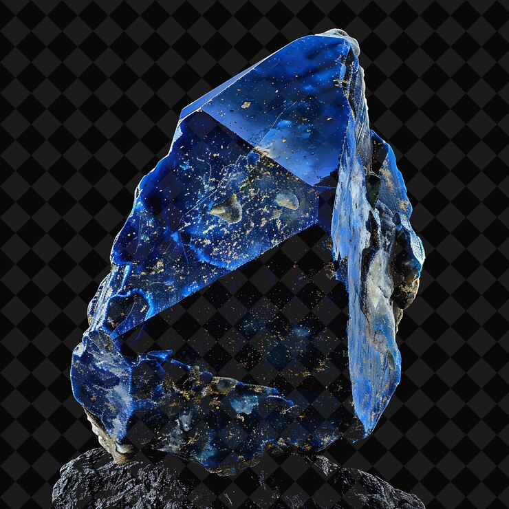 PSD una piedra de cuarzo azul está en un fondo negro con un fondo negro
