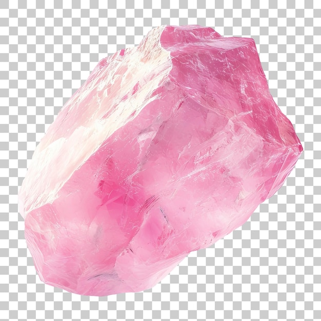 PSD piedra de cuarzo rosa aislada sobre un fondo transparente png