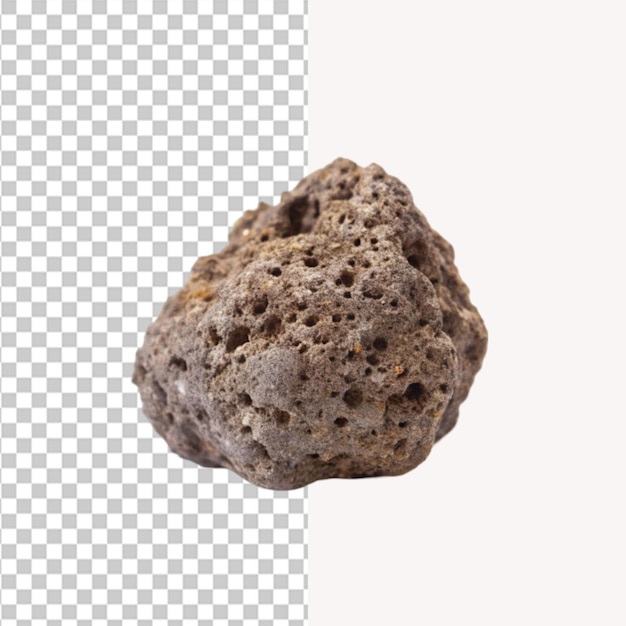 Piedra de lava sobre un fondo transparente