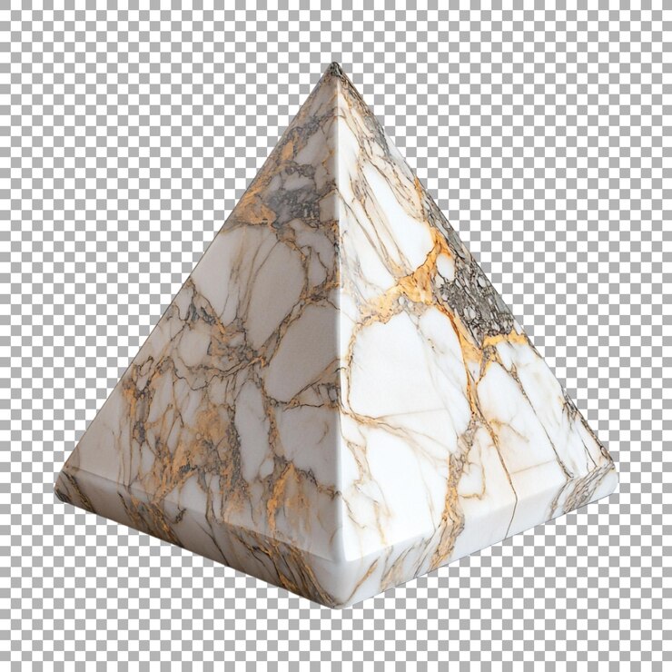 PSD piedra de mármol de tipo triangular sobre un fondo transparente generada por ai